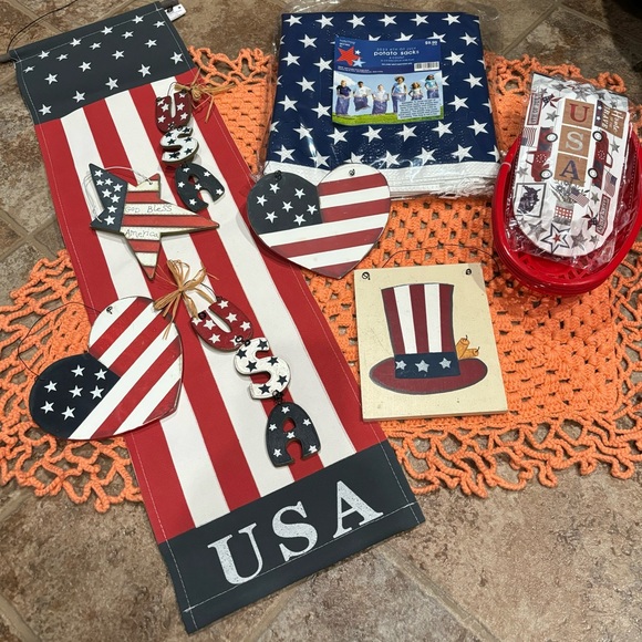 Other - 6 Pack of Potato Sacks Americana Decor Bundle